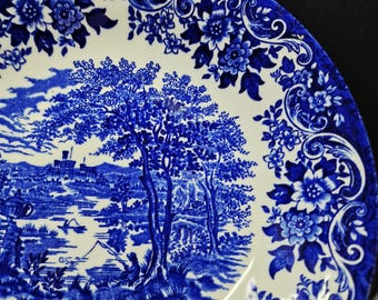 Vintage Broadhurst English Scene Plate: Blue Transferware