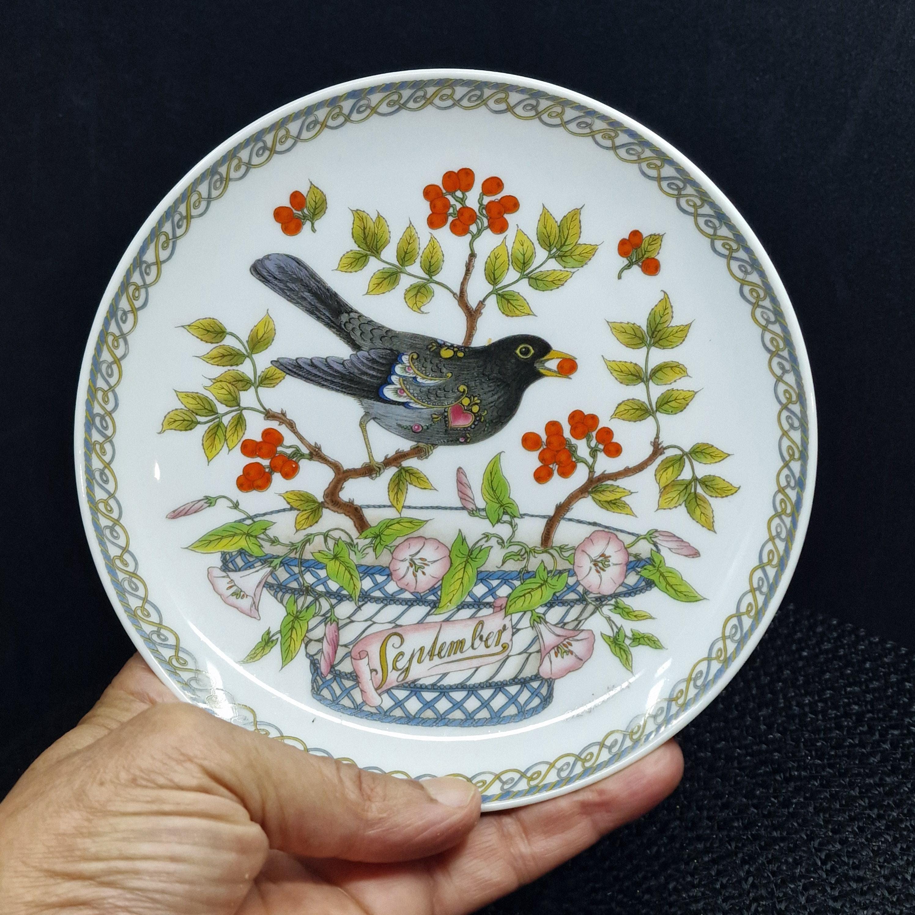 Vintage Hutschenreuther September Blackbird Porcelain Plate - Ole