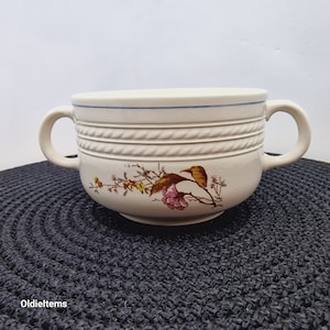 Vintage Pagnossin Ironstone Bowl: Beige Floral Design, Made in Italy