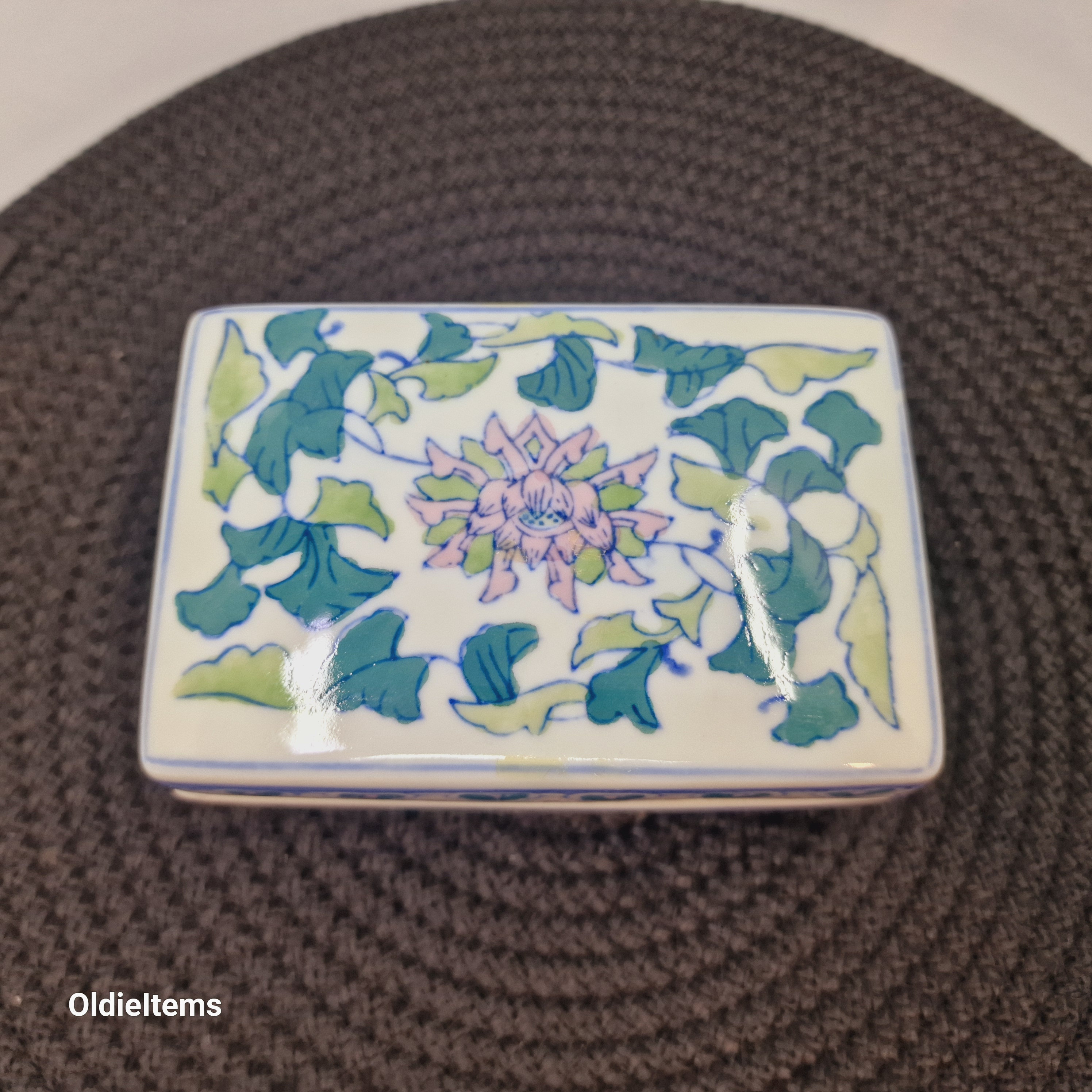 Boîte à Bijoux Vintage En Porcelaine Chinoise – Signée, Belle état, PA1BC