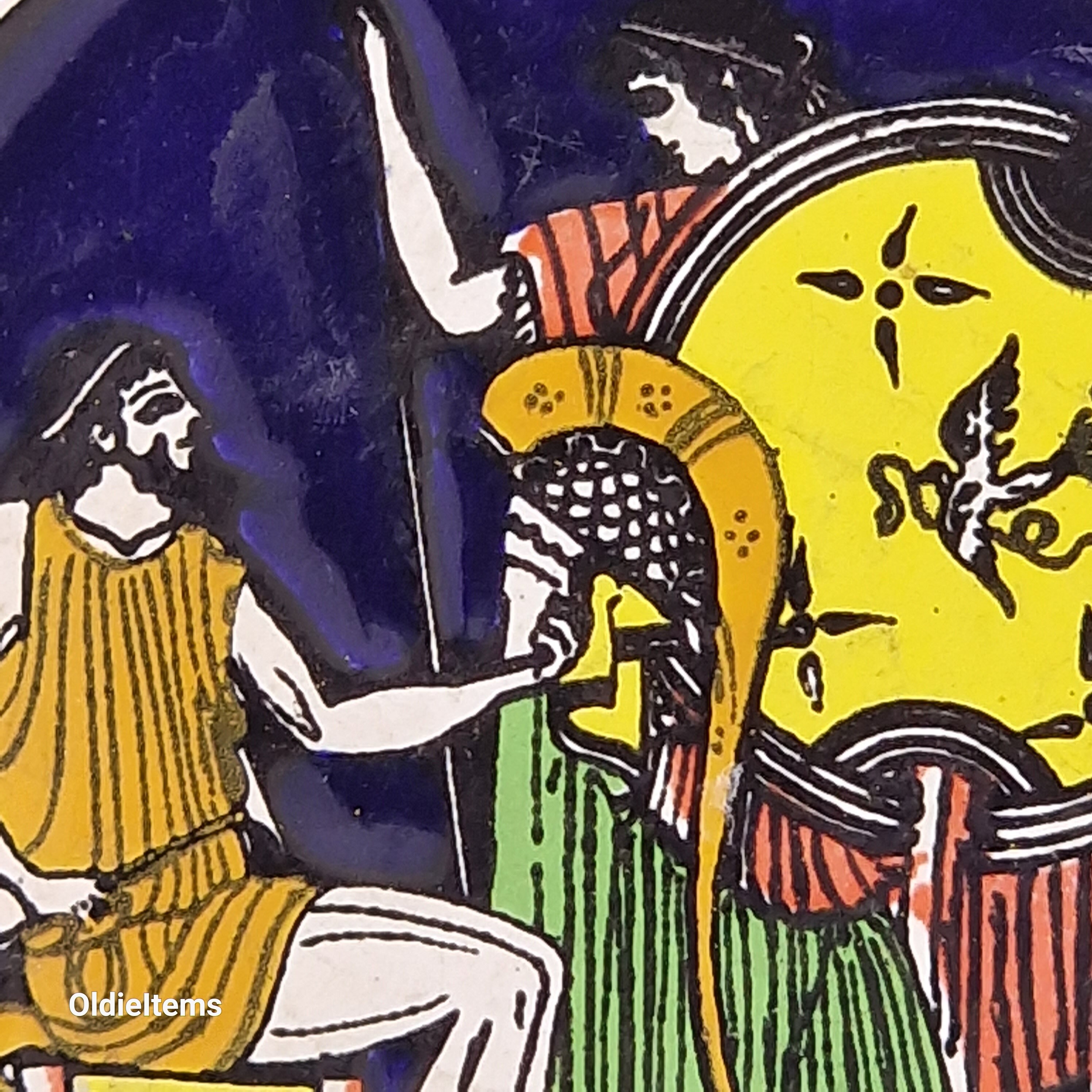 Vintage Handpainted Greek Tile Set: Niarchos Hellas, Mythological 