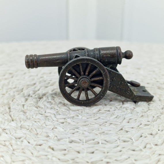 Vintage Miniature Field Cannon - Bronze Finish Ship Cannon Replica