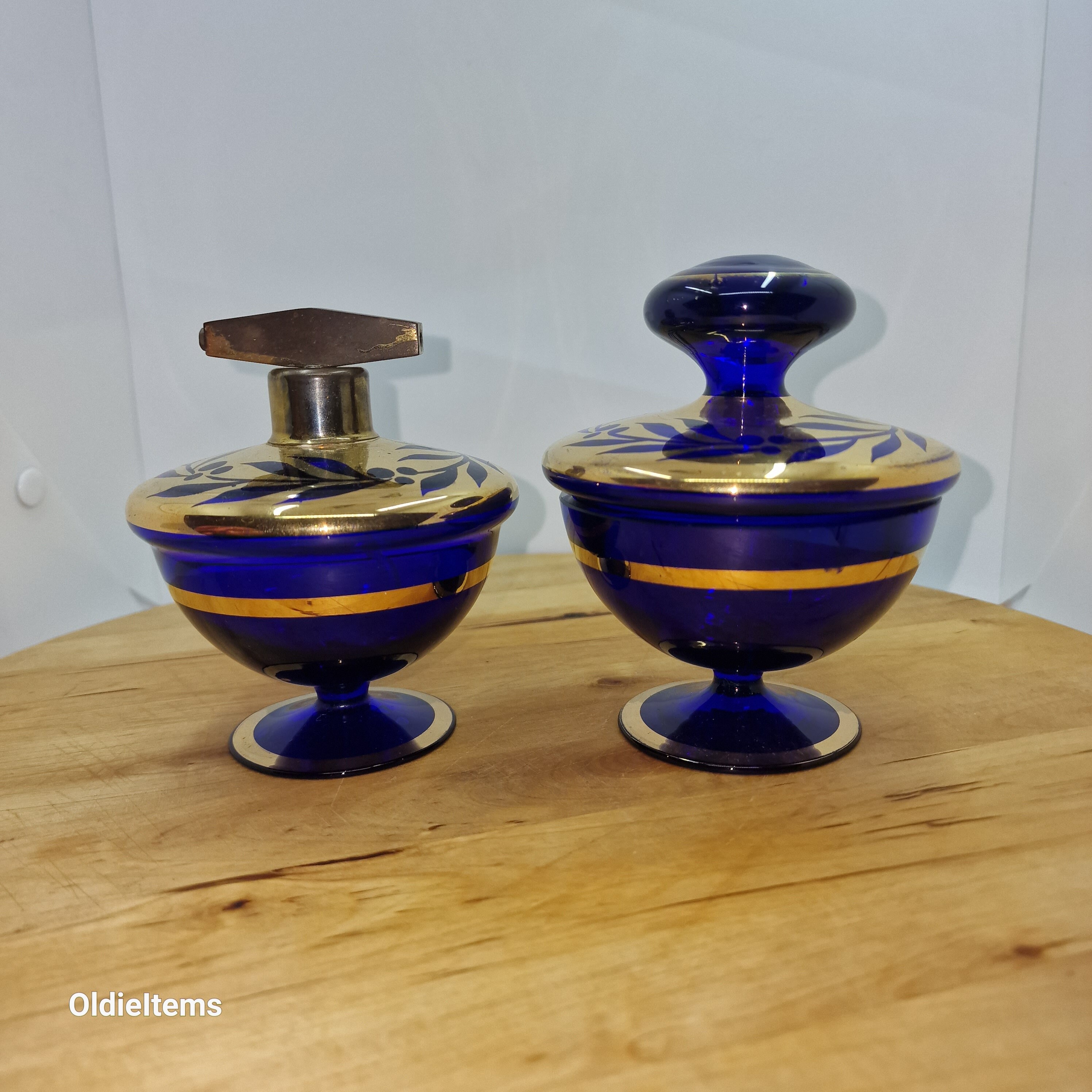 The exceptional perfume spray bottle and candy jar golden ornate, price per piece