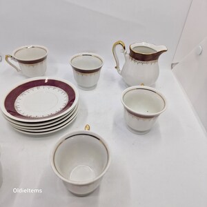Vintage Zajecar Yugoslavia Tea Set: Milk Jar, Teacups & Saucers (Damaged)
