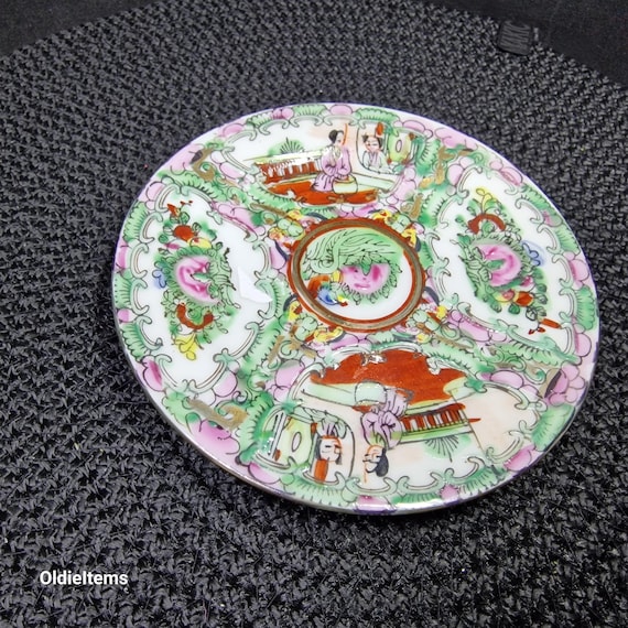 Vintage Japanese Floral Plate: Pink, Blue, Green (13 Cm) - Etsy