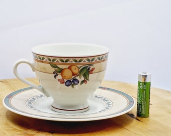 Winterling Bavaria Tea Cup and Saucer: Floral Fruit Design