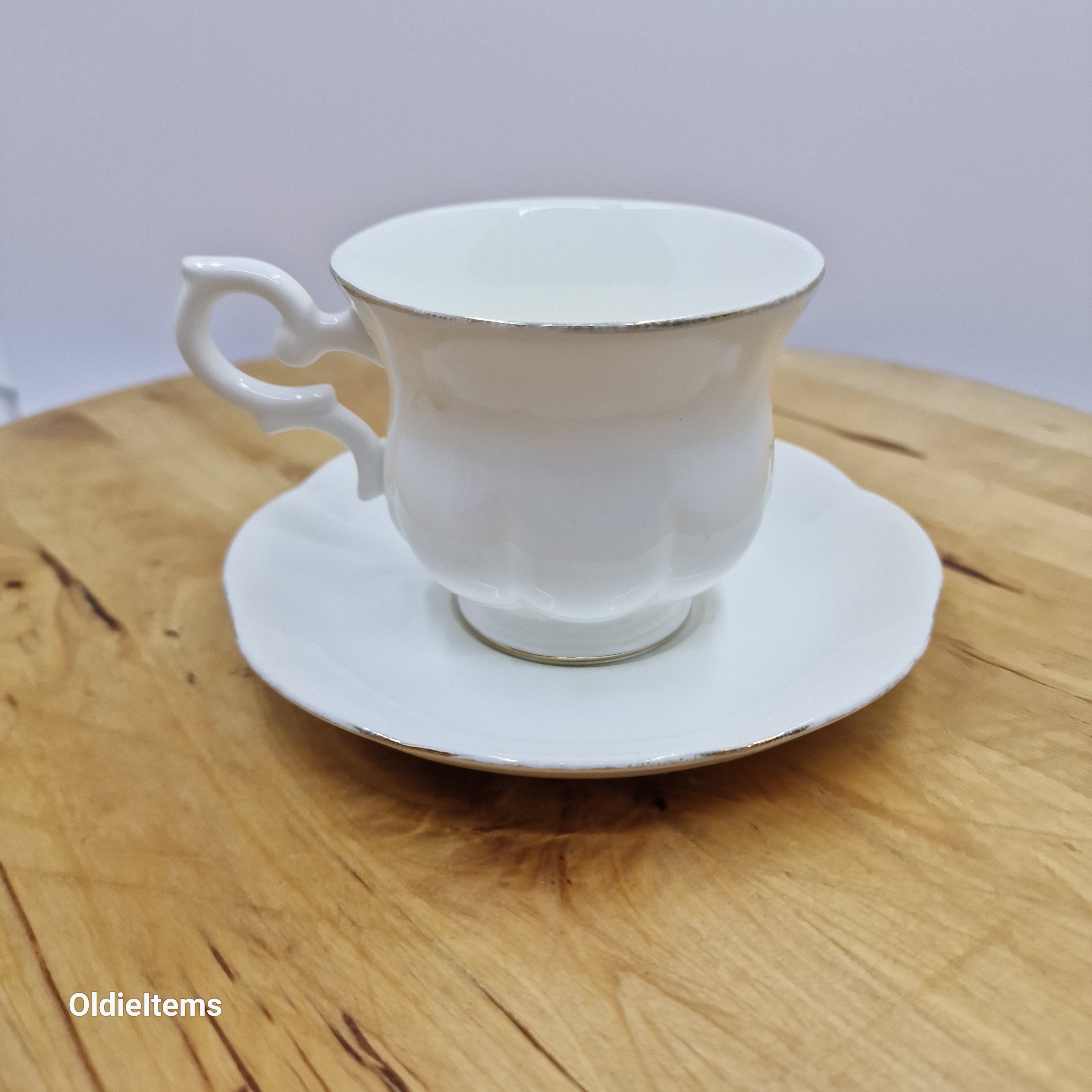 ROYAL CANTERBURY Fine Bone China White 5 Oz Tea Cup and Saucer - Etsy