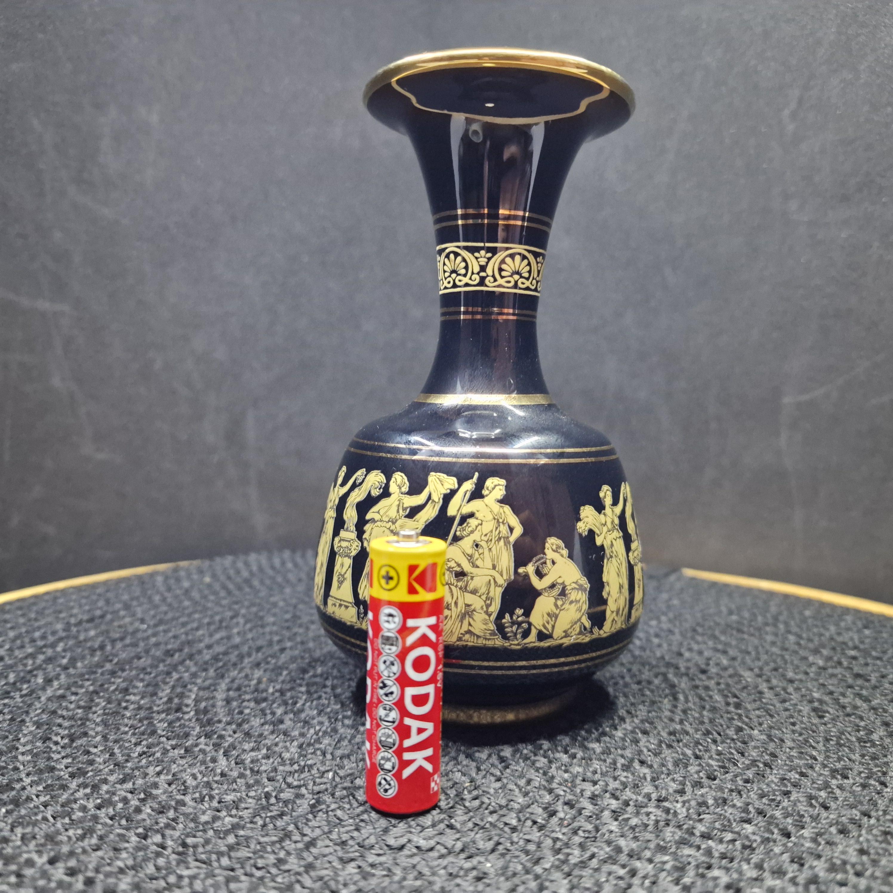 ヴィンテージ ネオフィトゥ ギリシャ花瓶：24Kゴールド フィギュア装飾