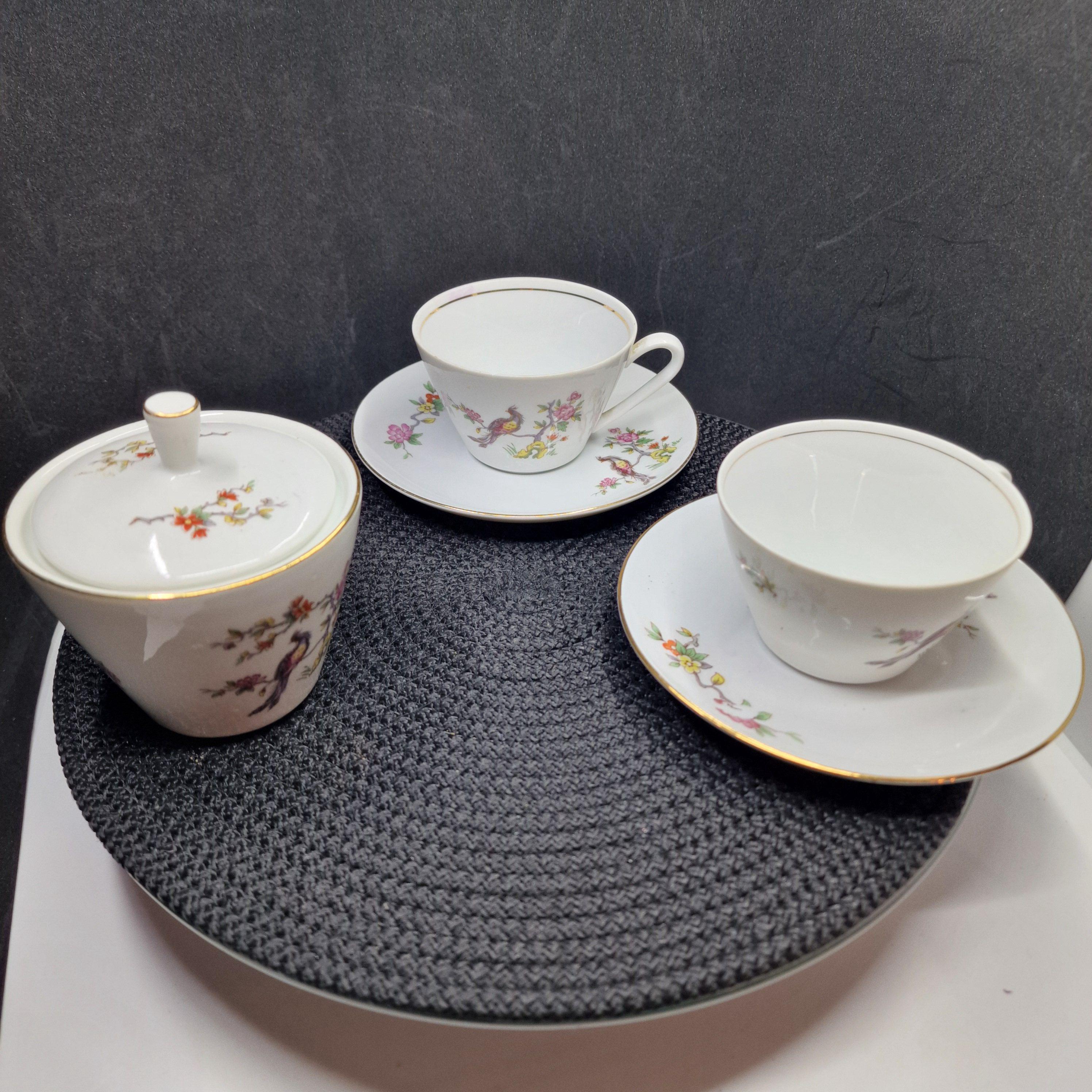 Vintage Kahla Konitz Chinoiserie Tea Set: Floral Pheasant