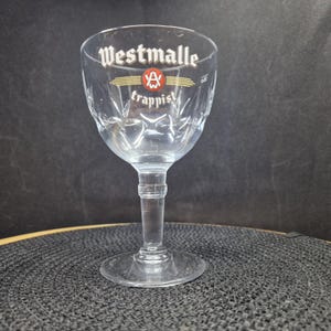 Auténtica copa de cerveza trapense de Westmalle: cristalería de abadía belga (25 cl/8,5 oz)