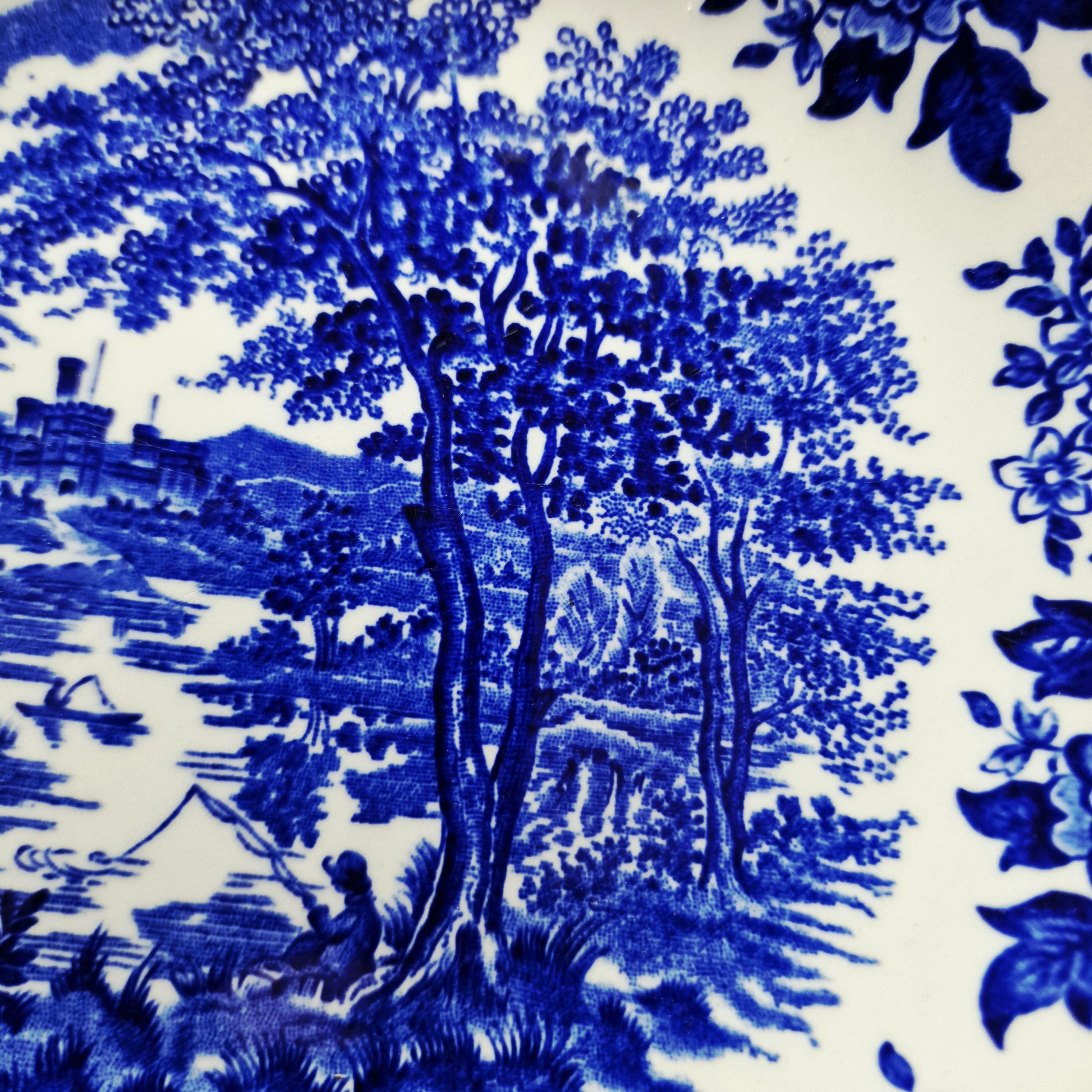 Vintage Broadhurst English Scene Plate: Blue Transferware