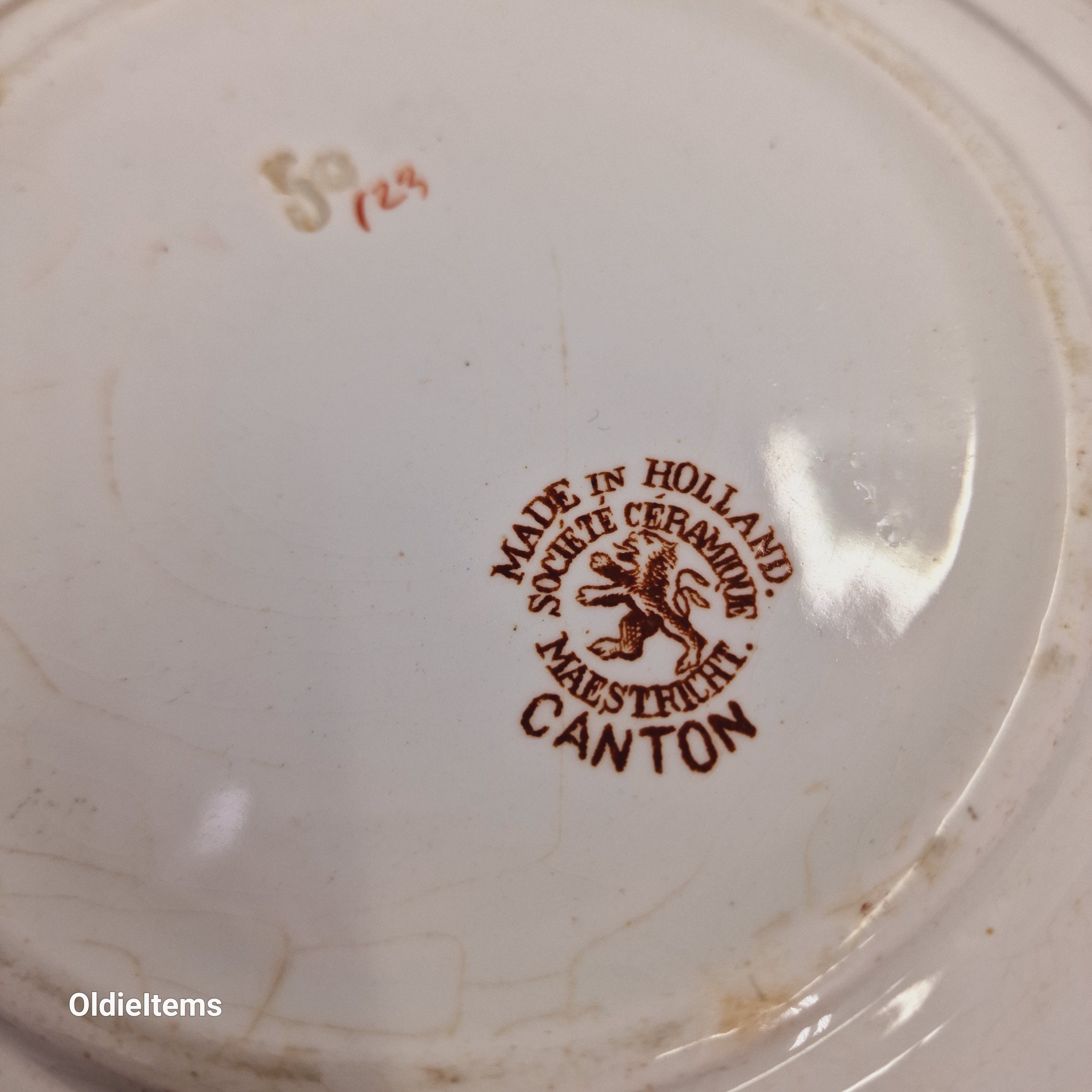 Vintage Dutch Canton Plate: Societe Ceramique Maestricht, Chinese