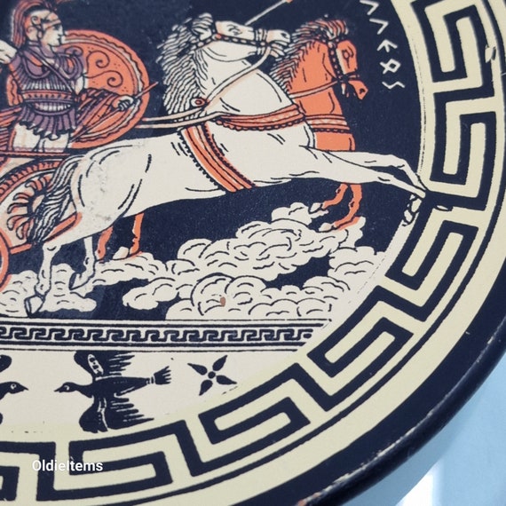 ギリシャの馬車と黄色の縁取りが施されたヴィンテージギリシャ土産の