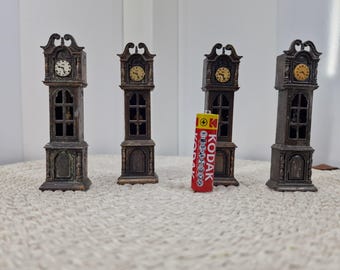 Vintage Miniature Grandfather Clock Pencil Sharpener Set – Bronze