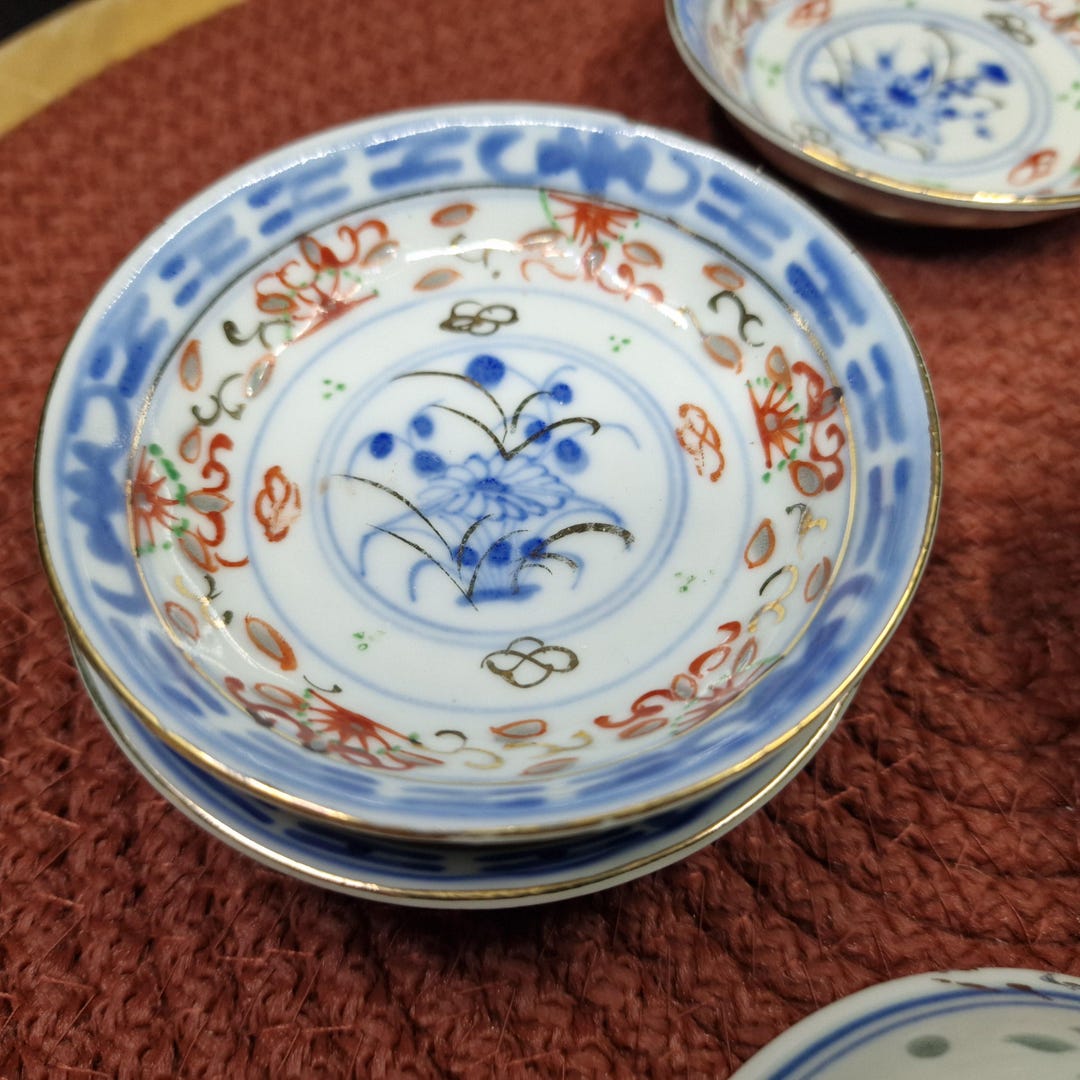 ヴィンテージ中国磁器網目模様ボウル：青と白の花柄、手描き - Etsy 日本