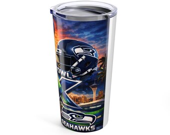 Gobelet du championnat de football Super Bowl LX 2026, 20 oz | Graphisme des logos des équipes du stade