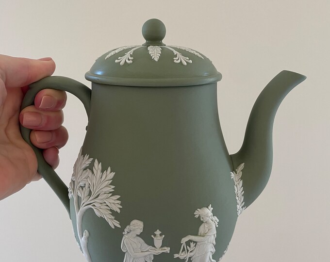 Antique Sage Green Wedgewood Jasperware Teapot Etsy