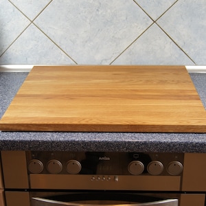 Hob cover Ceramic hob cover made of solid wood 60 x 53 cm Stove cover made of oak Ceramic hob cover made of wood Induction hob cover