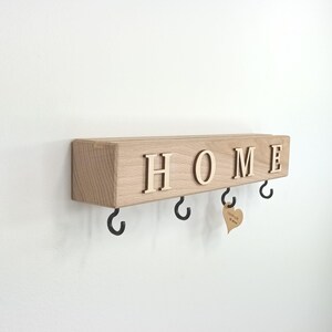 Key board made of wood Key board with storage Key board handmade Key board Home Key board with lettering Home Hook