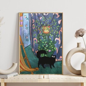 Henri Matisse Cat Print, Matisse Corner of Artist Studio Poster, Black Cat Art, Funny Cat print, famous paintings with cat, DIGITAL DOWNLOAD