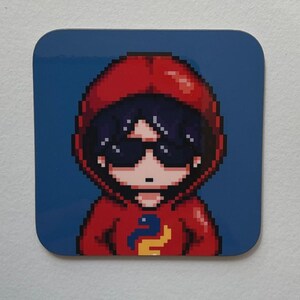 Python Pixel Art Coaster, Programming, Coding, Software Developer Workspace Accessory image 2