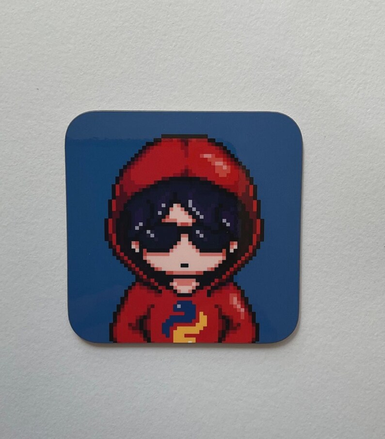 Python Pixel Art Coaster, Programming, Coding, Software Developer Workspace Accessory image 2