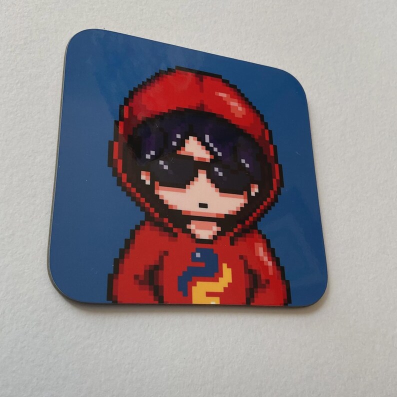 Python Pixel Art Coaster, Programming, Coding, Software Developer Workspace Accessory image 3