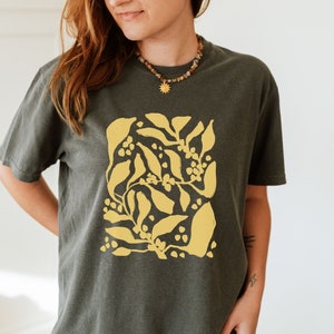 Matisse Art T-Shirt, Aesthetic Shirt For Art Lover, Graphic Floral Botanical Tee, Unisex Garment-Dyed T-shirt, Gift For Her, Comfort Colors