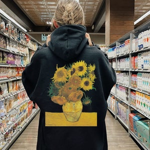 Van Gogh Sunflowers Hoodie, Van Gogh Hooded Sweatshirt, Van Gogh Art Shirt, Aesthetic Sweater, Painting Art Shirt, Fine Art Lover Gift