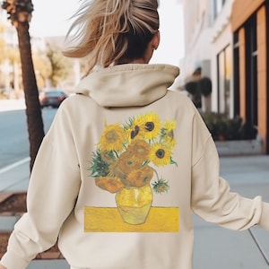 Van Gogh Sunflowers Hoodie, Van Gogh Hooded Sweatshirt, Van Gogh Art Shirt, Aesthetic Sweater, Painting Art Shirt, Fine Art Lover Gift