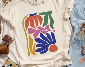 Wildflowers Matisse Art Shirt, Botanical T-Shirt, Flower Tee, Minimalist Floral Shirt, Aesthetic Shirt, Gift For Art Teacher, Comfort Colors
