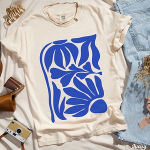 Wildflowers Matisse Art Shirt, Botanical T-Shirt, Flower Tee, Minimalist Floral Shirt, Aesthetic Shirt, Gift For Art Teacher, Comfort Colors