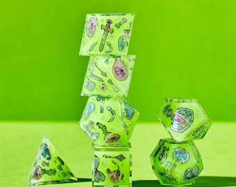 Dispel Dice &quot;Death by Ooze&quot; 7-Piece Iconic Dice Set for DnD, RPGs & Board Games