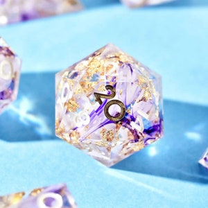 Dispel Dice "Wisteria Falls" 7-teiliges Sharp Edge Würfel Set für DnD, RPGs, & Brettspiele Bild 4