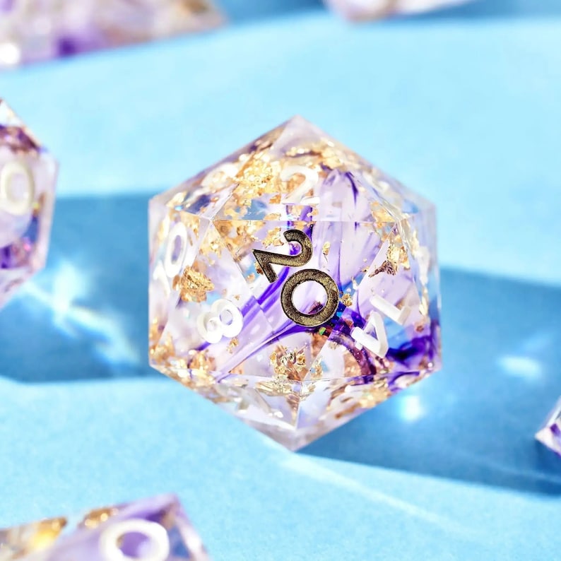 Dispel Dice "Wisteria Falls" 7-teiliges Sharp Edge Würfel Set für DnD, RPGs, & Brettspiele Bild 4