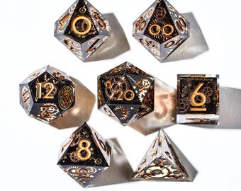 Dispel Dice Borrowed Time 7-Piece Sharp Edge Iconic Dice Set for DnD, RPGs & Board Games
