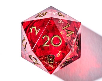 Dispel Dice "Red Envelope" 7-Piece Liquid Core Dice Set for DnD, RPGs & Board Games