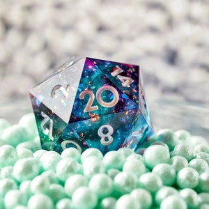 Dispel Dice &quot;Synthetic Dreams&quot; 7-Piece Sharp Edge Dice Set for DnD, RPGs & Board Games