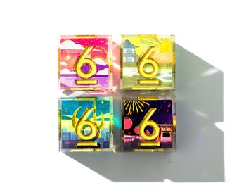 Dispel Dice "Japan" 4-Piece Sharp Edge D6 Dice Set for DnD, RPGs & Board Games