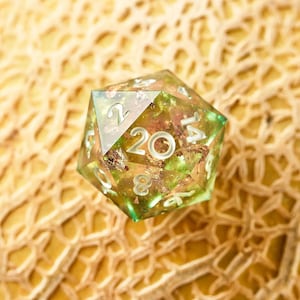 Dispel Dice &quot;Cantaloupe Sorbet&quot; Conjunto de dados poliédricos de 7 peças para DnD, RPGs e jogos de tabuleiro