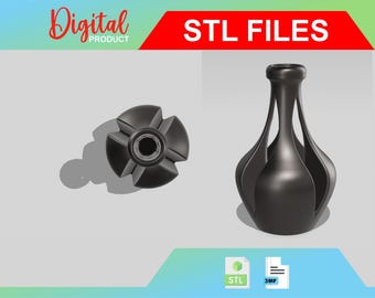Jarrón de propagación impreso en 3D (archivo STL) – Diseño moderno para esquejes de plantas (descarga digital) 00049