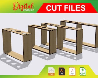 Test tube holder propagation tube hydroponic for glowforge laser cut project template pattern CNC 3mm 4mm 6mm  svg - ai - pdf - cdr 00002