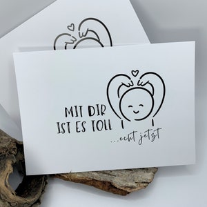 8xSpruchkarte: Mit dir ist es toll | Grußkarten SET für Lieblingsmensch | Freund , beste Freundin, Arbeitskollegin, Jahrestag, Valentinstag