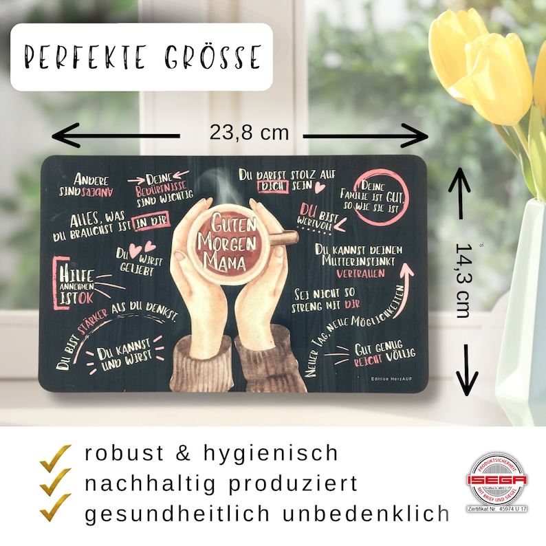 Geschenkset für Mama: Frühstücksbrettchen Guten Morgen Mama I Geschenk Muttertag, Geburtstagsgeschenk Mama, Geschenk frischgebackene Mama Bild 4