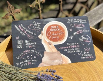 Geschenk für Schwester: Frühstücksbrettchen „Guten Morgen Schwesterherz“ - Geburtstagsgeschenk für Schwester, Geschenk für kleine Schwester