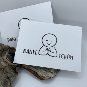 8x Dankeskarte: Postkarte Dankeschön | schlichtes Grußkarten SET mit Text als Danksagung | Hände, Danke Yogalehrerin