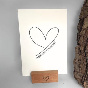 6x Schlichte Postkarte: Schön, dass es dich gibt | Grußkarten SET | Herzkarte für Freunde aus nachhaltigem Naturkarton