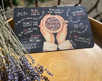 Geschenk für Tochter: Frühstücksbrettchen "Guten Morgen Tochterherz"  - robust u. spülmaschinenfest, Geburtstagsgeschenk für Tochter