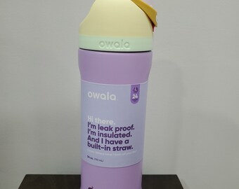 Owala FreeSip Stainless Steel Water Bottle / 24oz / Color: Saltwater Taffy