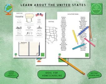 United States Research Pack Homeschool Geography